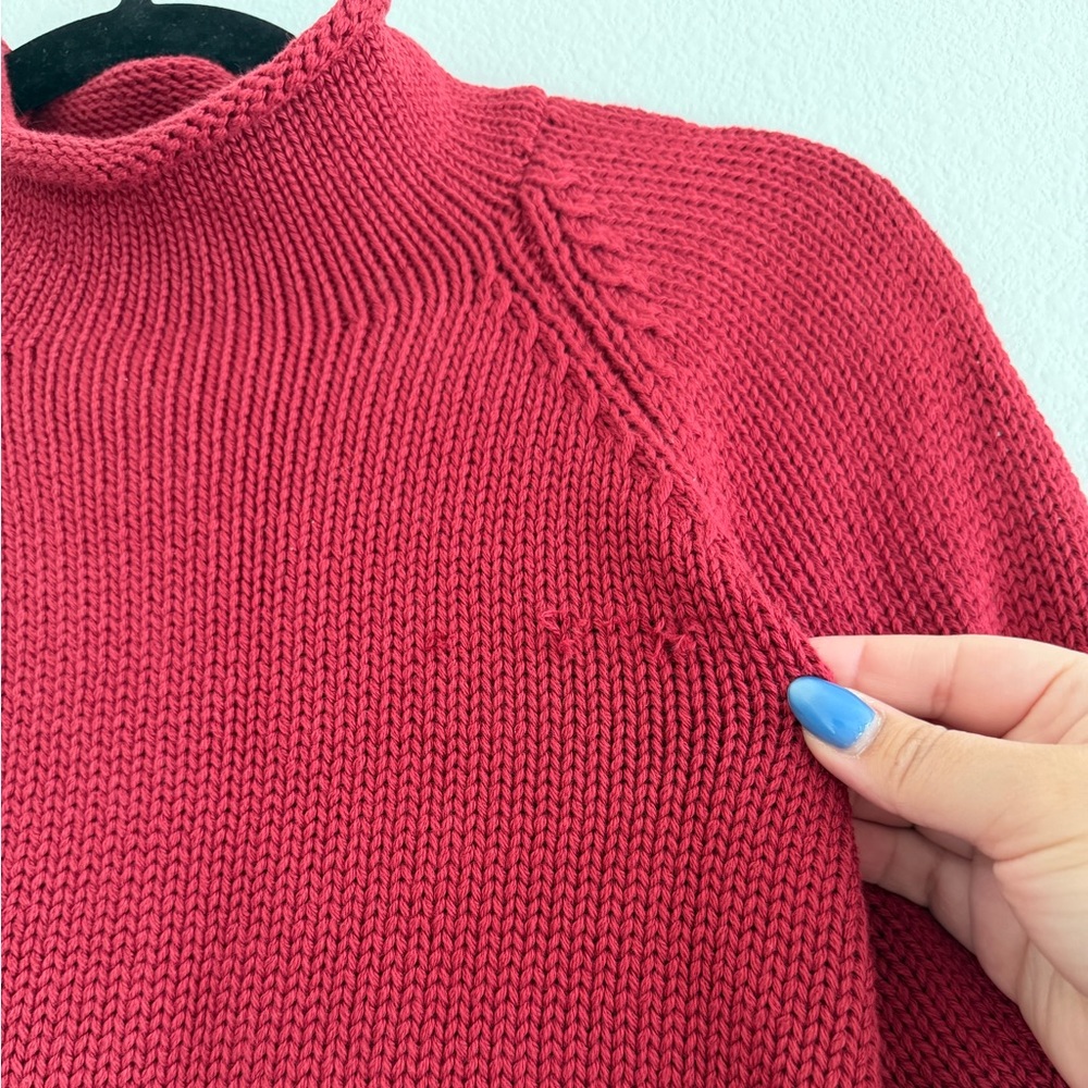 J.Crew 1988 Rollneck Sweater in Cotton in Red Ochre, Size Medium - Picture 6 of 9